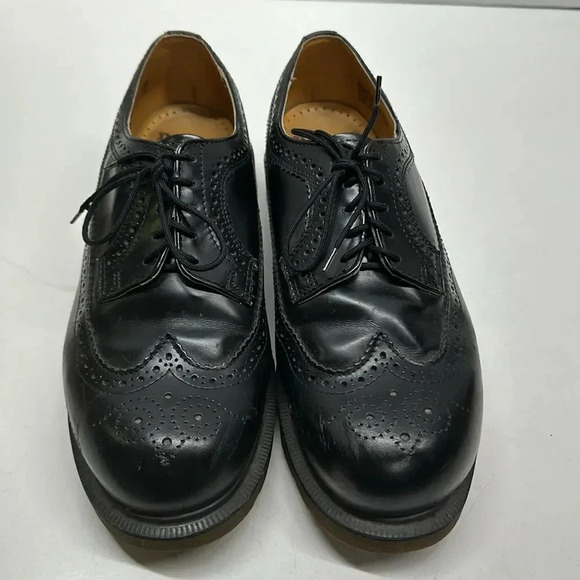 Doc Martens Oxfords Shoes Lace Up Vintage Made England Leather Black UK 9 US 10 - Picture 1 of 13